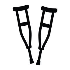 A Silhouette Representation of Crutches Symbolizing Assistance and Mobility Support