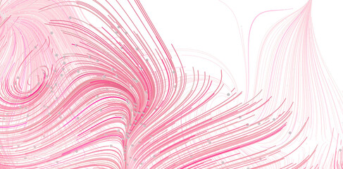 Abstract background with pink flowing lines and dots. Perfect for websites, presentations, and more.