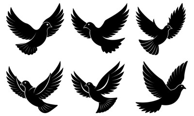 Fototapeta premium Flying Dove Silhouette vector