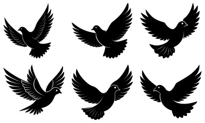Naklejka premium Flying Dove Silhouette vector