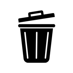 Trash bin vector icon. Perfect for designs related to waste management, recycling, disposal or cleaning.