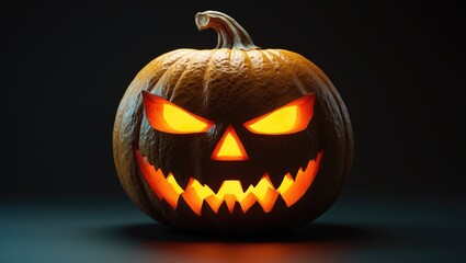 Pumpkin Set Against a Dark Canvas