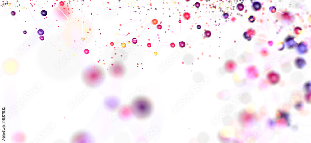Aufkleber vibrant abstract background with colorful bubbles and connecting lines. perfect for technology, scie