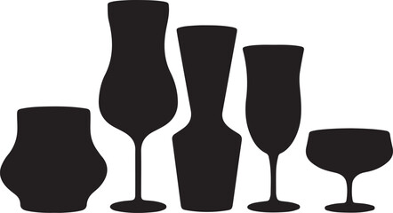 Silhouette Collection of Elegant Glassware for Drinks