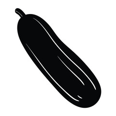 Stylized Silhouette of a Fresh Cucumber, a Healthy Vegetable for Cooking