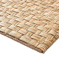 Contemporary Eco Straw Mat Featuring a Natural Wove Isolated on Transparent Background