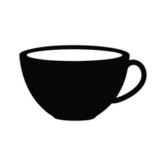 Simple elegant black and white illustration of a cup filled with liquid