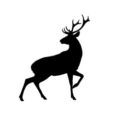 deer silhouette, side view – vector illustration