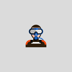 Scuba diver icon logo flat vector design