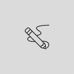 Pencil draw icon logo flat vector design