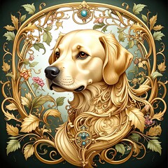 Labrador Retriever in art nouveau movement
