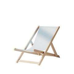 Minimalist Fold Away Wooden Beach Chair with a Slee Isolated on Transparent Background