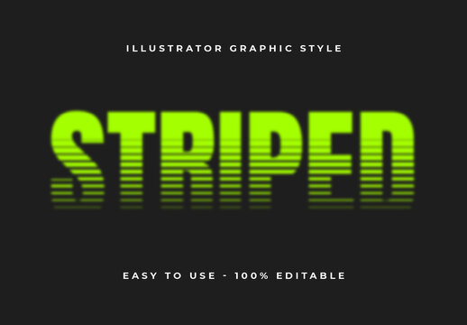 Green And Black Striped Gradient Font Futuristic Text Effect

