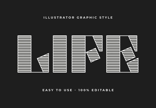 White And Black Striped Font Creative Modern Artistic Lines Text Effect