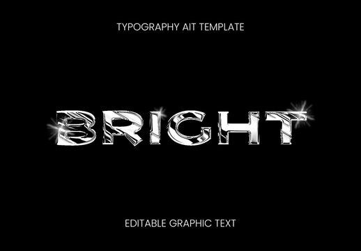 Silver And Black Bright Font Chrome Bold Metallic Shiny Text Effect