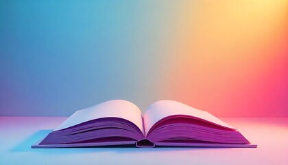  concept for World Book Day background with copy space area for text. Happy Book Day. Gradient abstract world book day 3D illustration colorful background, created with generative ai