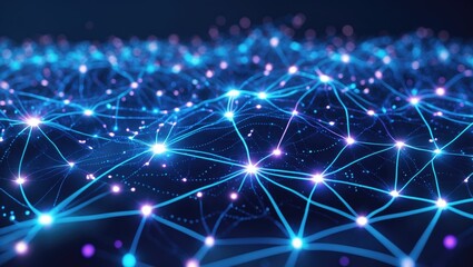 Obraz premium Molecular backdrop featuring blue with network connections.