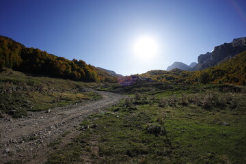Prokletije mountains in october hiking