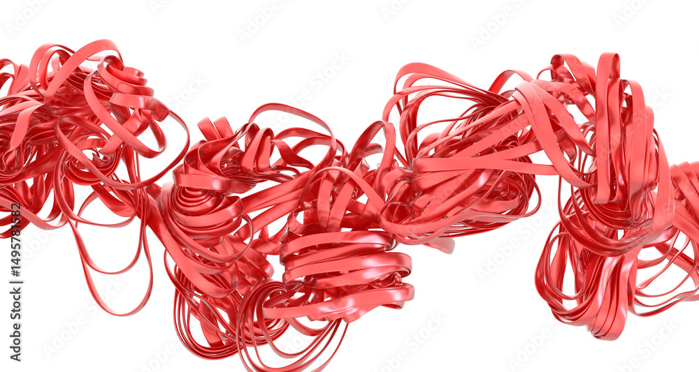 Poster dynamic red ribbon swirls create an abstract background ideal for modern designs, websites, and pres