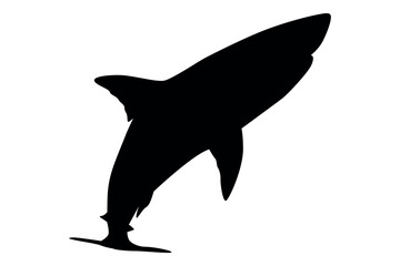 Vector art of Black shark silhouette isolated on transparent background