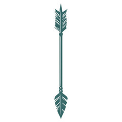 Bold Arrow with Robust Vectors in Deep Teal Colour Isolated on Transparent Background