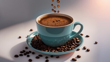 Obraz premium isolated coffee cup containing black coffee on a white backdrop with clipping path