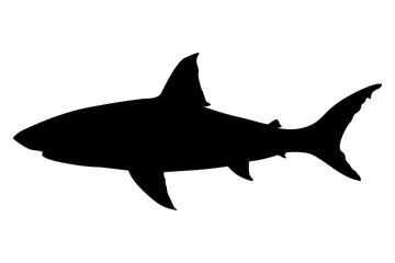 Vector art of Shark silhouette isolated on white background