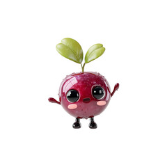 Adorable 3D Render of a Cheerful Cherry Character
