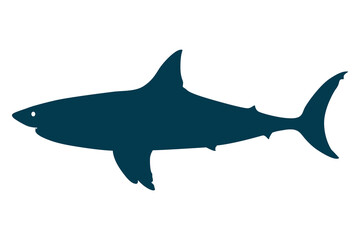 Vector art of Shark silhouette isolated on white background