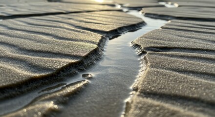 Tidal Flats at Sunset: Coastal Landscape Photography - Shallow Focus Photos