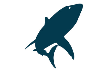 Vector art of Black shark silhouette isolated on transparent background