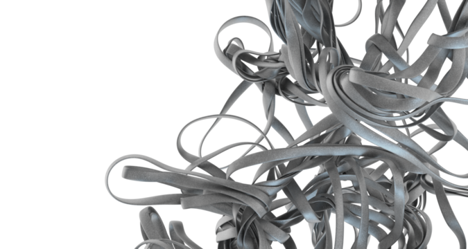 Abstract Gray Ribbons Swirling