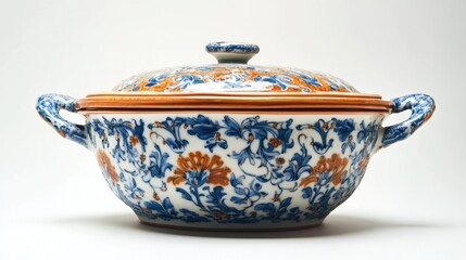 Exquisite antique tureen with floral ornamentation reflecting cultural heritage
