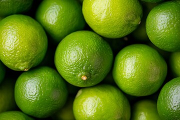 A pile of fresh green limes