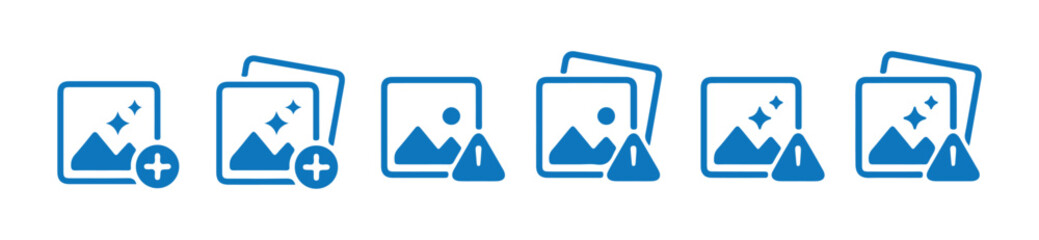 Add photo icon. Picture error set icon. Photos error icon, vector illustration eps 10