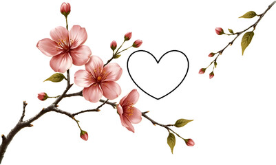 Cherry Blossoms with Heart