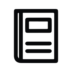 Book Icon. Reading Book Front Cover Illustration. Textbook.