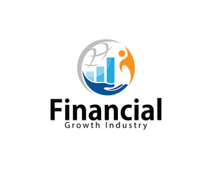 financial logo creative growth business global arrow sign market