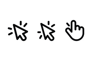 Simple Vector Illustration of Clickable Cursor Icons