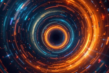 Obraz premium deep space digital art with swirling circular layers resembling a cosmic vortex
