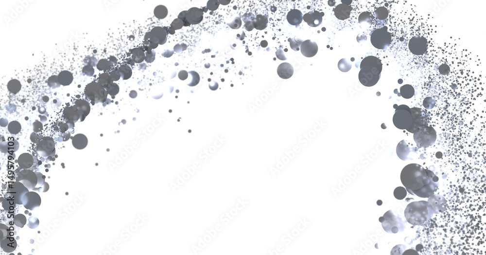 Leinwandbilder abstract background with silver bubbles and particles. perfect for websites, presentations, and more