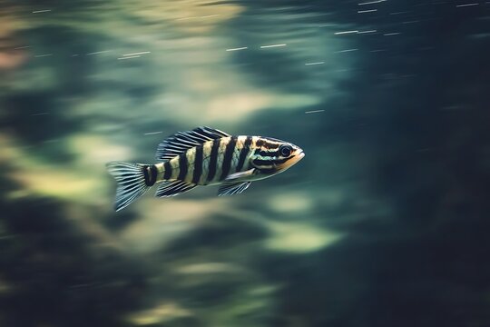 •  A zebra danio racing through the water - Powered by Adobe