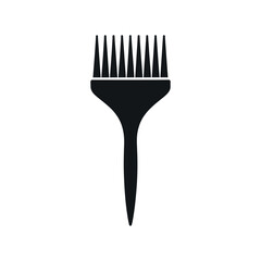 Simple Black and White Icon of a Hair Coloring Brush for Hair Dye Application