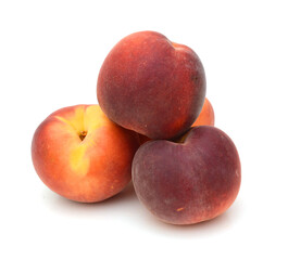 Sweet peaches on a white background 