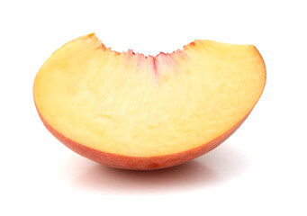Sweet peaches on a white background 