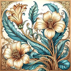 Pentzia incana in art nouveau movement