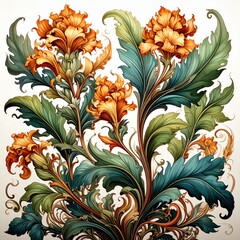 Pentzia incana in art nouveau movement