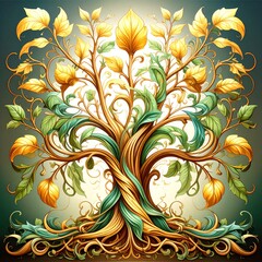 Pentzia incana in art nouveau movement