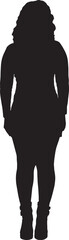 vector silhouette front view standing woman