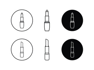 Set of makeup lipstick, symbol icon design vector isolated on transparent background